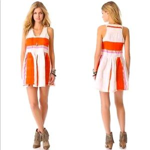 Ace & Jig Orange stripe boardwalk mini dress XS